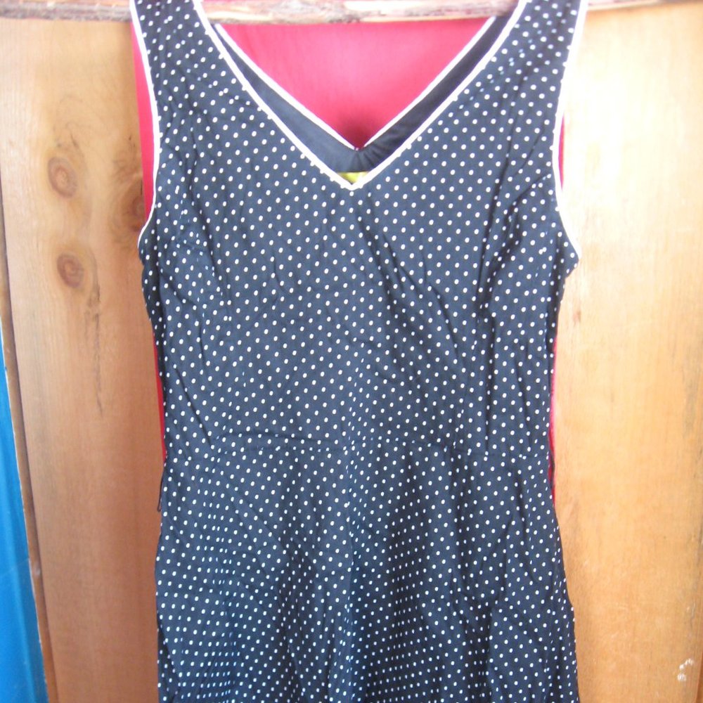 Women's Dress Black and White Polka Dot...Small